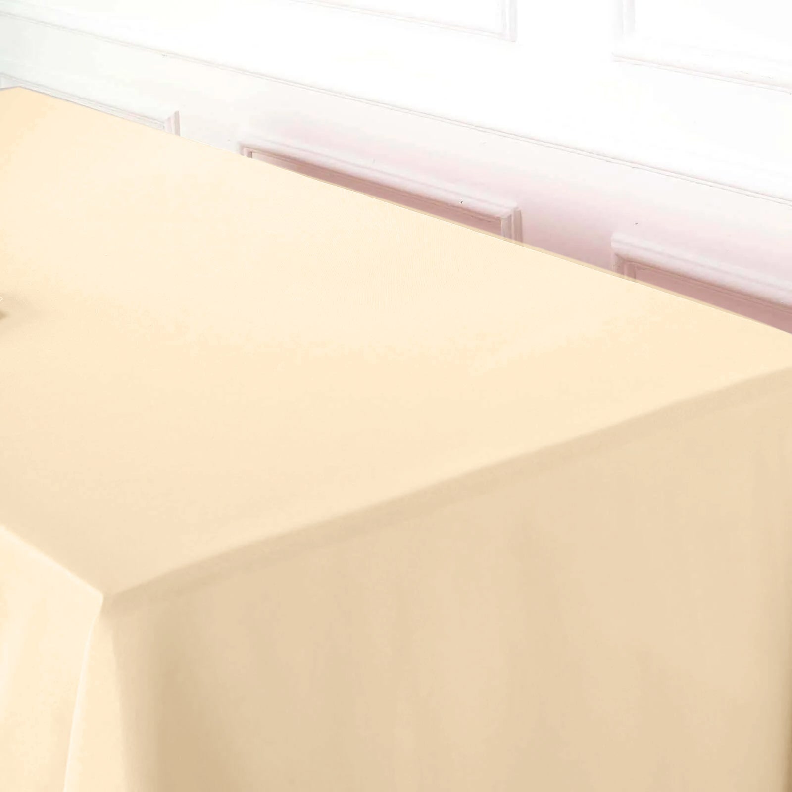Beige 60x102 Rectangle Polyester Tablecloth - Durable & Elegant Table Cover