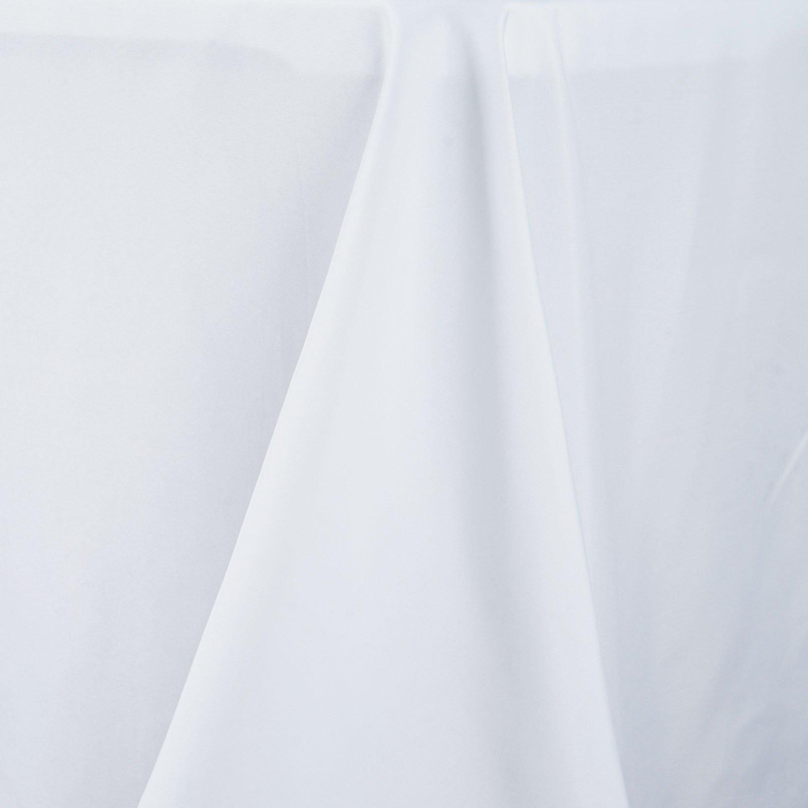 Luxurious Seamless 220GSM Stain-Resistant White Polyester Rectangle Tablecloth 90x132 for Premium Events