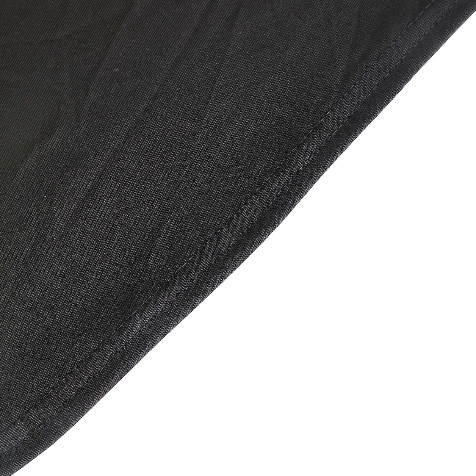 Hot! Black Spandex 72x30 Rectangle Table Skirt with Wavy Effect