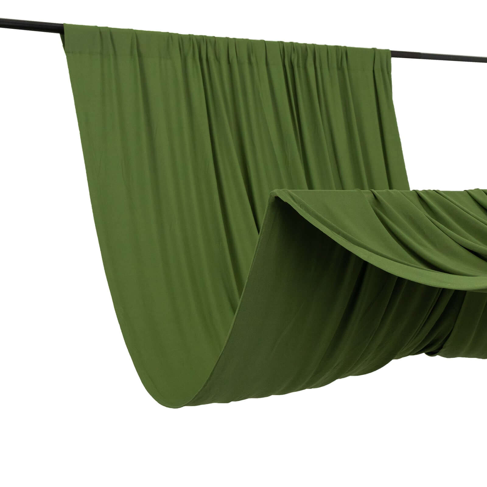 Premium Olive Green 4-Way Stretch Spandex Event Backdrop Drapes, Wrinkle-Free - 5ft x 14ft