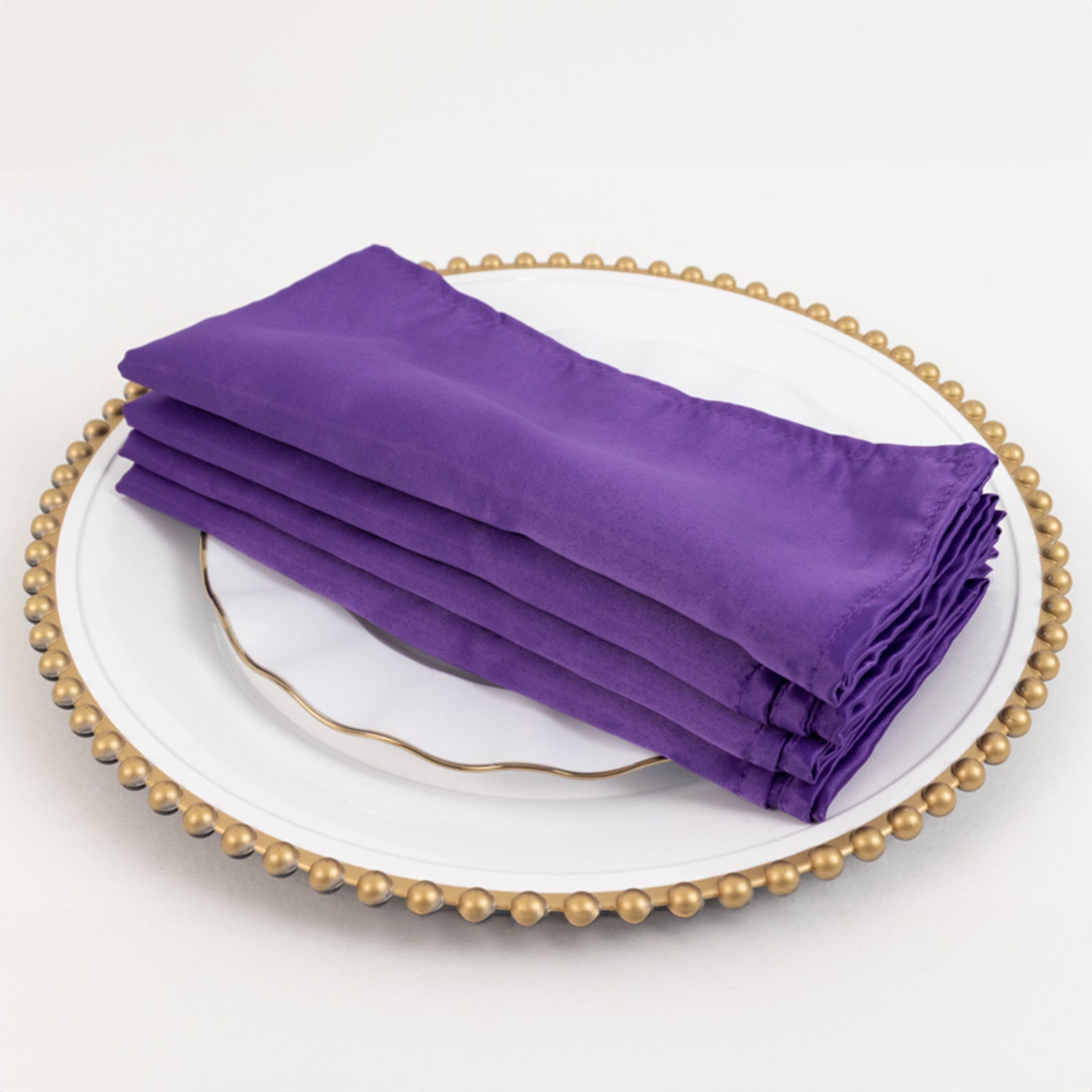 Special Offer! 5-Pack of Purple Lamour Satin 20x20 Dinner Napkins with Soft Matte Finish