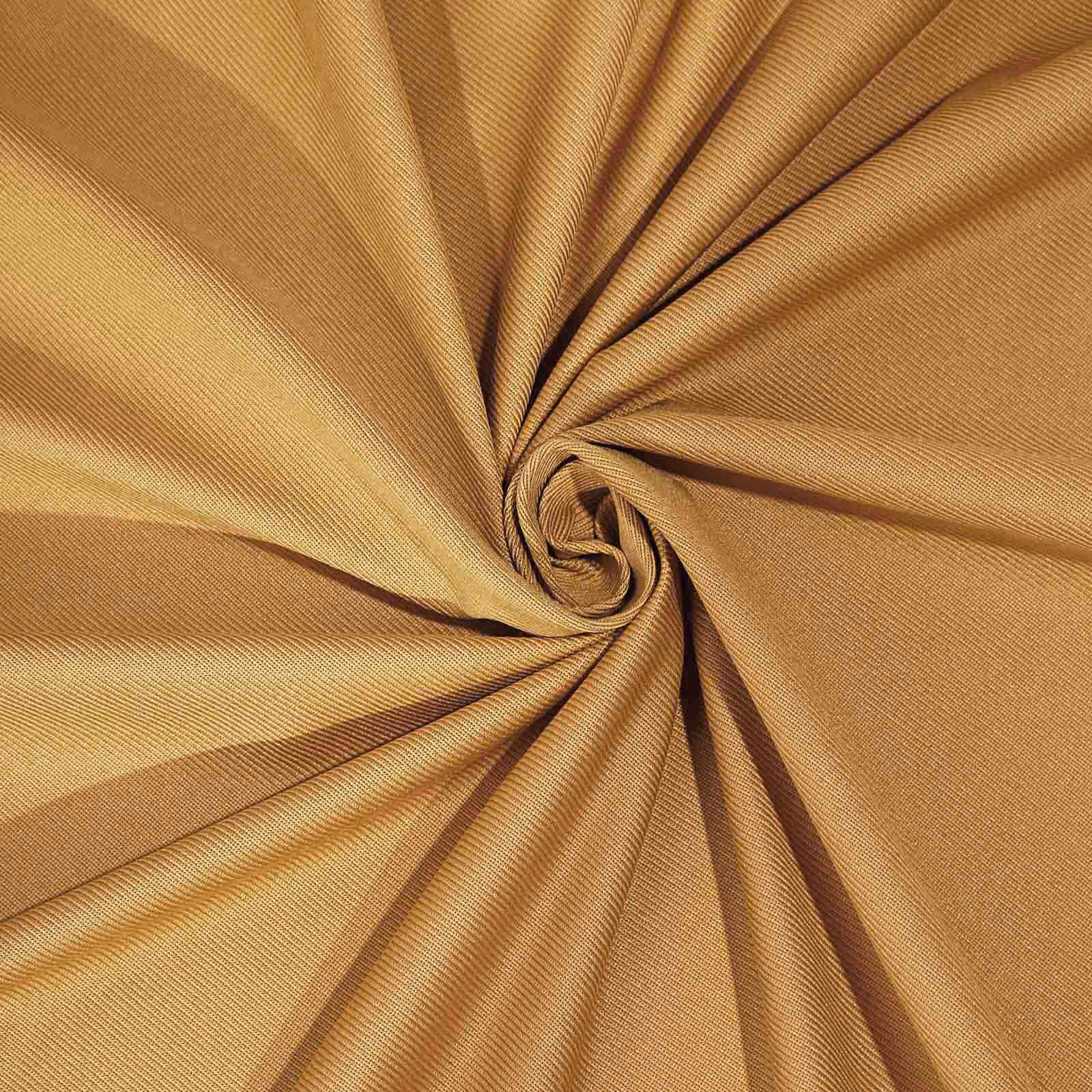 Hot Sale! 2 Pack 10ftx10ft Gold Scuba Polyester Flame - Resistant Wrinkle - Free Event Backdrop Curtains