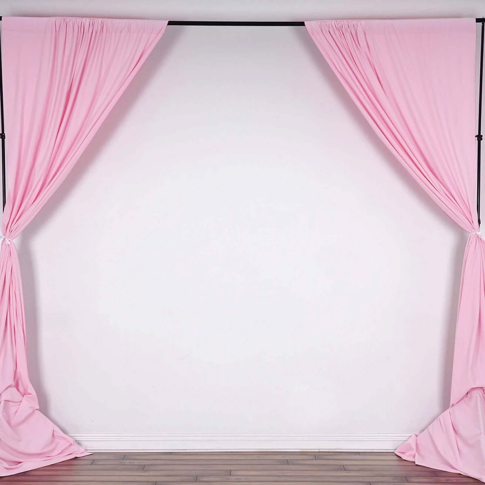 Hot Deal! 2 Pack Pink 10ftx10ft Scuba Polyester Flame - Resistant Wrinkle - Free Event Curtain Drapes with Rod Pockets