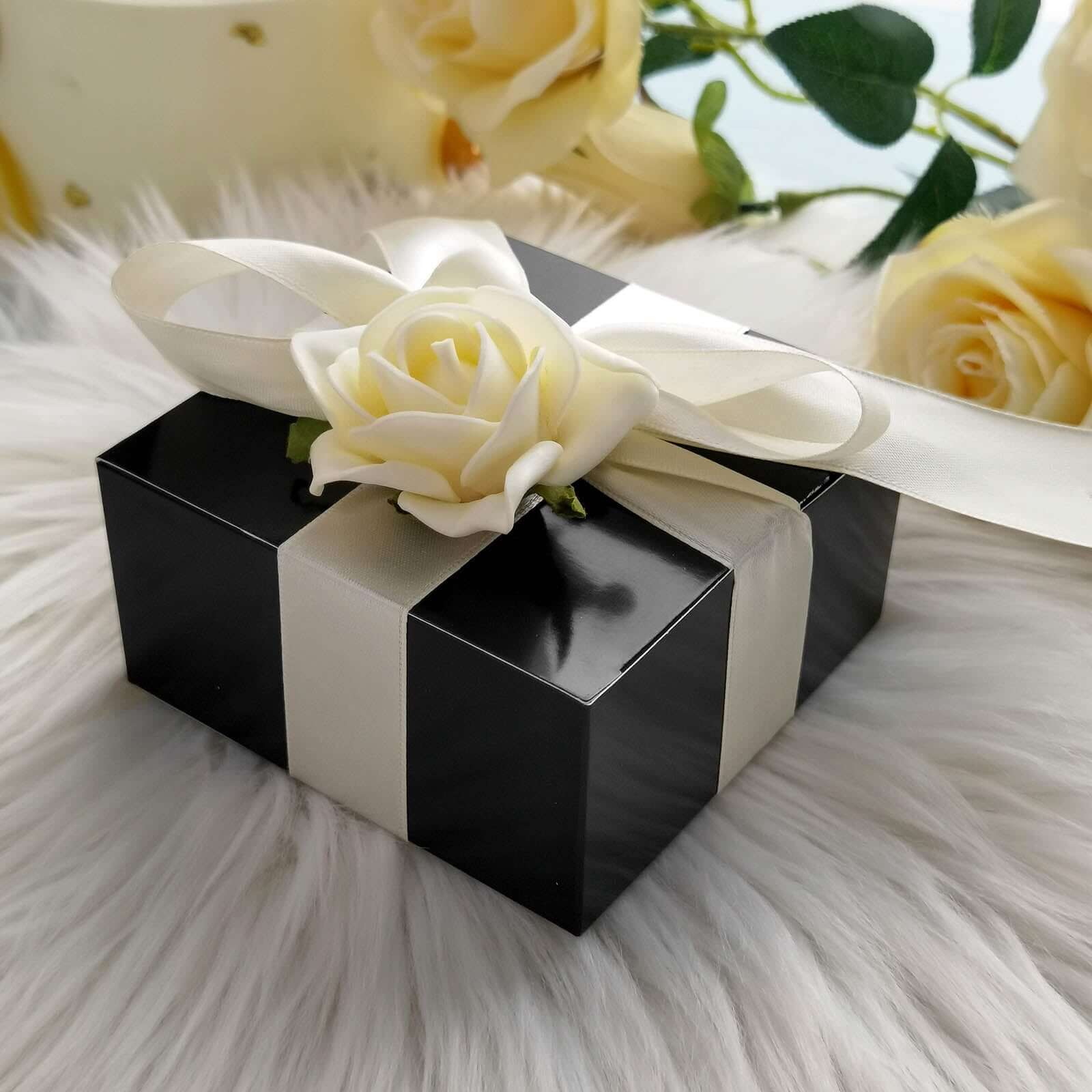 100-Pack 4x4x2 Black DIY Cardstock Cake and Cupcake Party Favor Gift Boxes