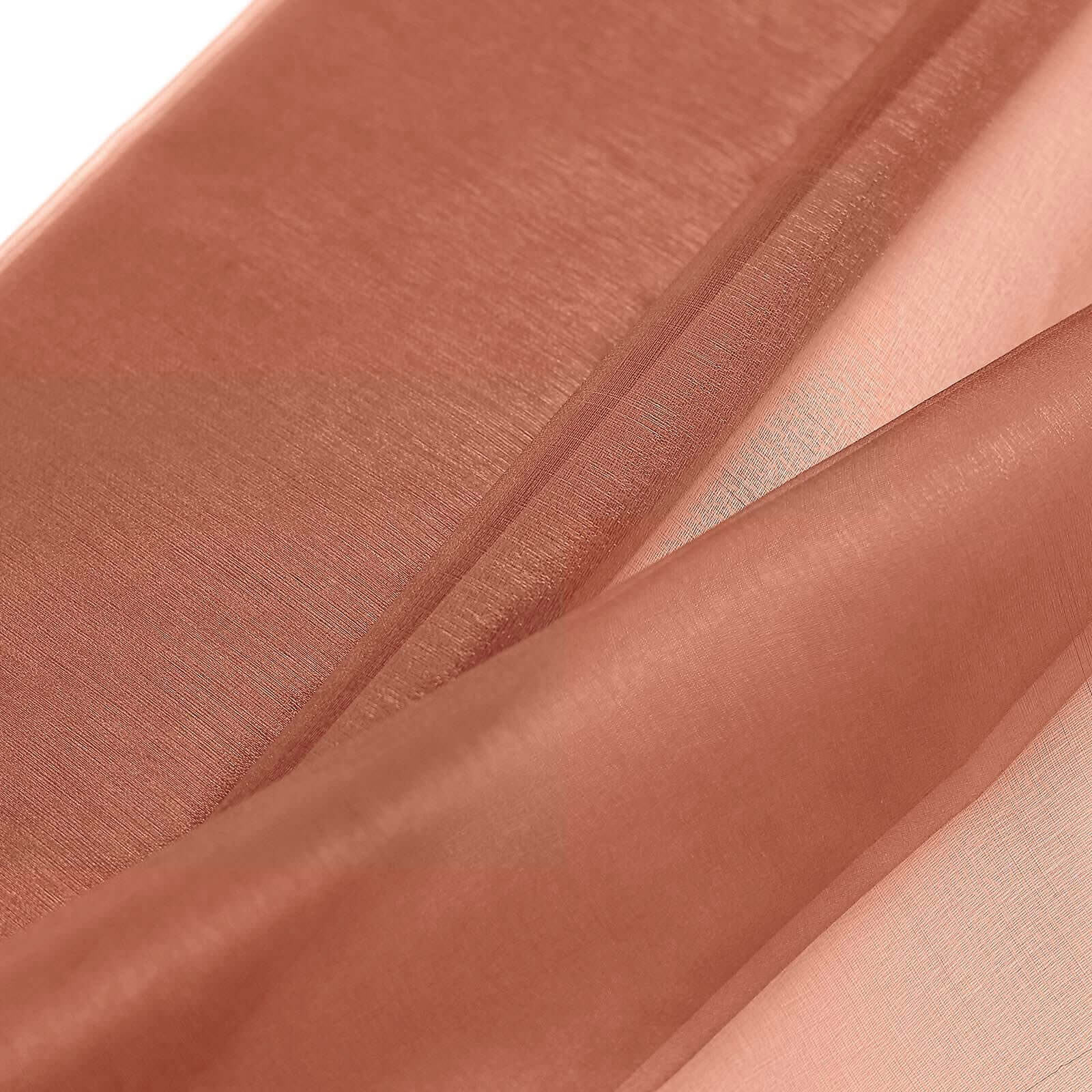 54-Inch Wide, 10-Yard Terracotta (Rust) High-Quality Sheer Chiffon Fabric Bolt for DIY