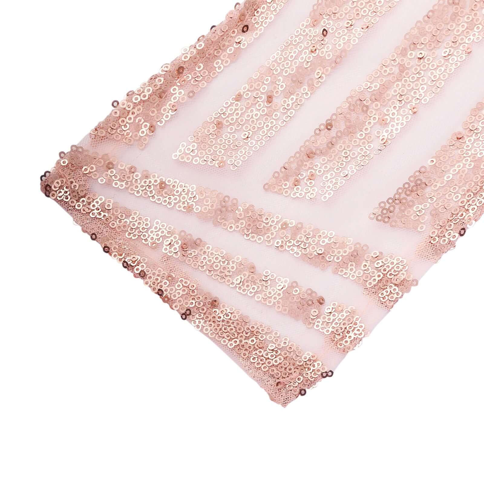 5-Pack Rose Gold Glitz Sequin Chair Sashes with Diamond Design - Exclusive Offer