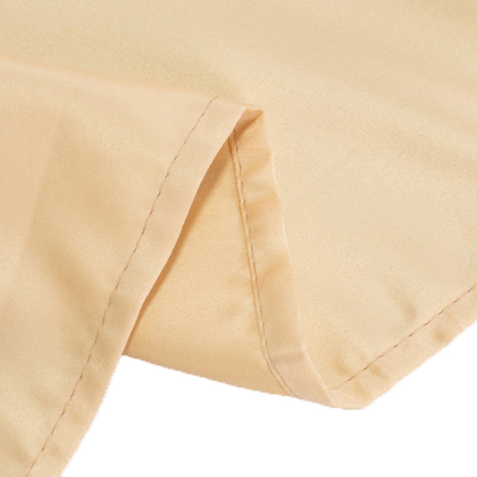 Beige Lamour Satin Rectangle Tablecloth - Durable & Silky Soft, Ideal for Events