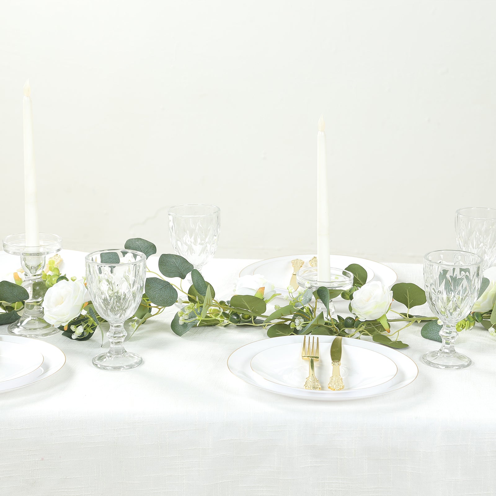 5.5ft Battery-Powered Lighted Eucalyptus & Peony Garland for Stylish Decor