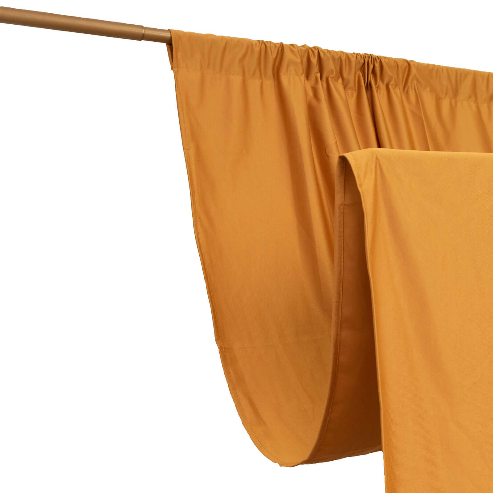 Premium Gold Scuba Polyester Event Curtain Drapes - Durable, Flame Resistant & Wrinkle Free, 5ftx14ft