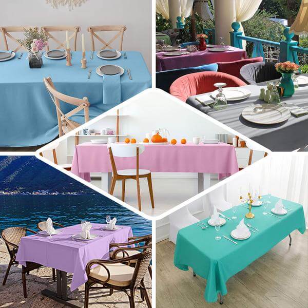 Yellow Wrinkle-Resistant 60x126 Polyester Rectangle Tablecloth - Perfect for Events