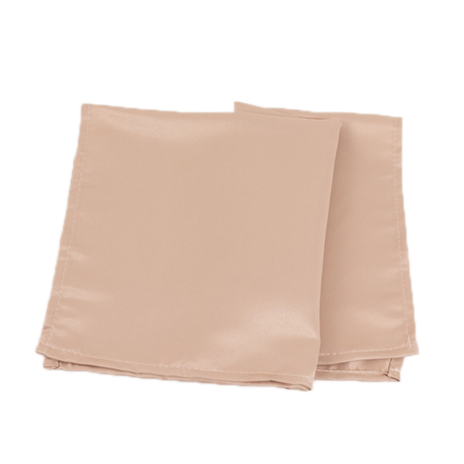 5-Pack Nude Lamour Satin 20x20 Dinner Napkins with Soft Matte Finish - Great Value!