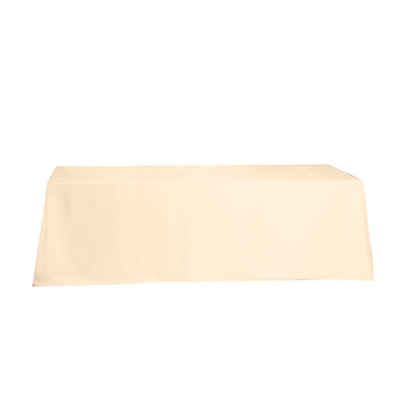 Beige Seamless Wrinkle-Resistant Polyester Rectangle Tablecloth 90x156 - Great Value!