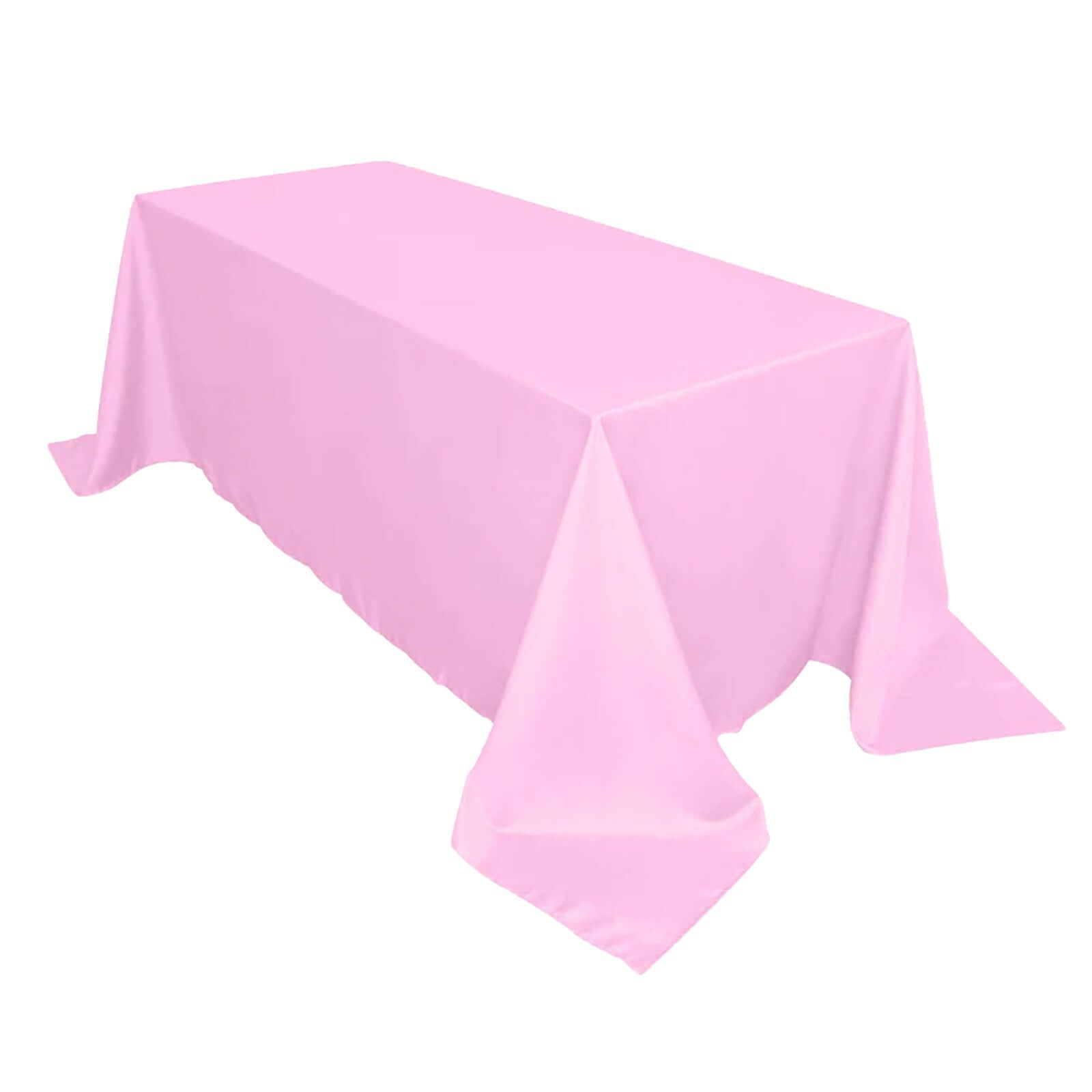 Pink Seamless Wrinkle-Resistant 90x132 Polyester Rectangle Tablecloth