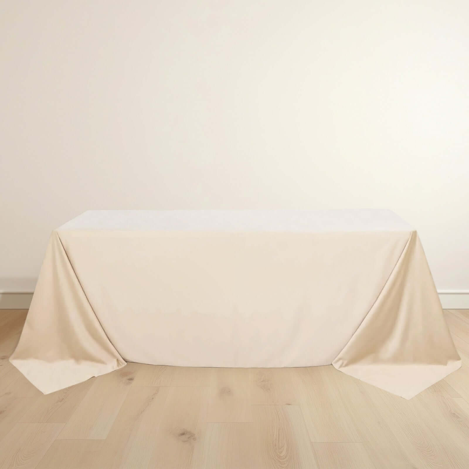 Exclusive Beige Scuba Polyester Wrinkle-Free & Stain-Resistant 90x132 Tablecloth