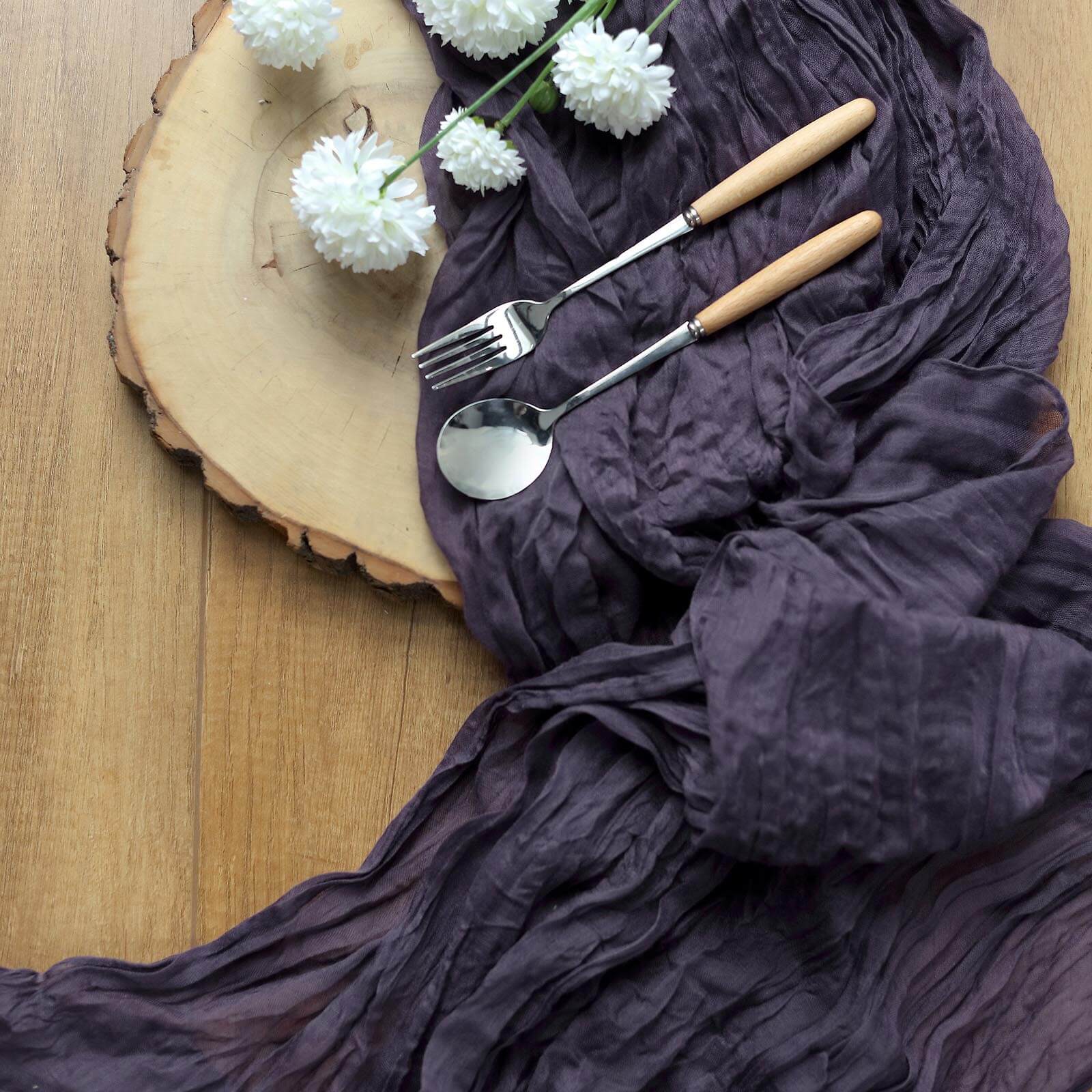 Limited Offer! Purple Gauze Cheesecloth 10ft Table Runner for Rustic Boho Decor