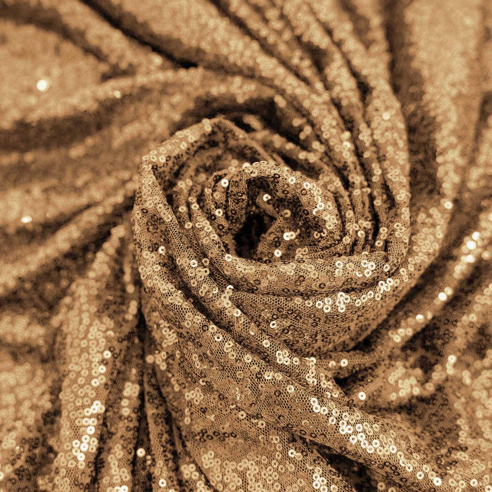 Gold Sequin 108 Round Tablecloth - Ideal for Glam Events