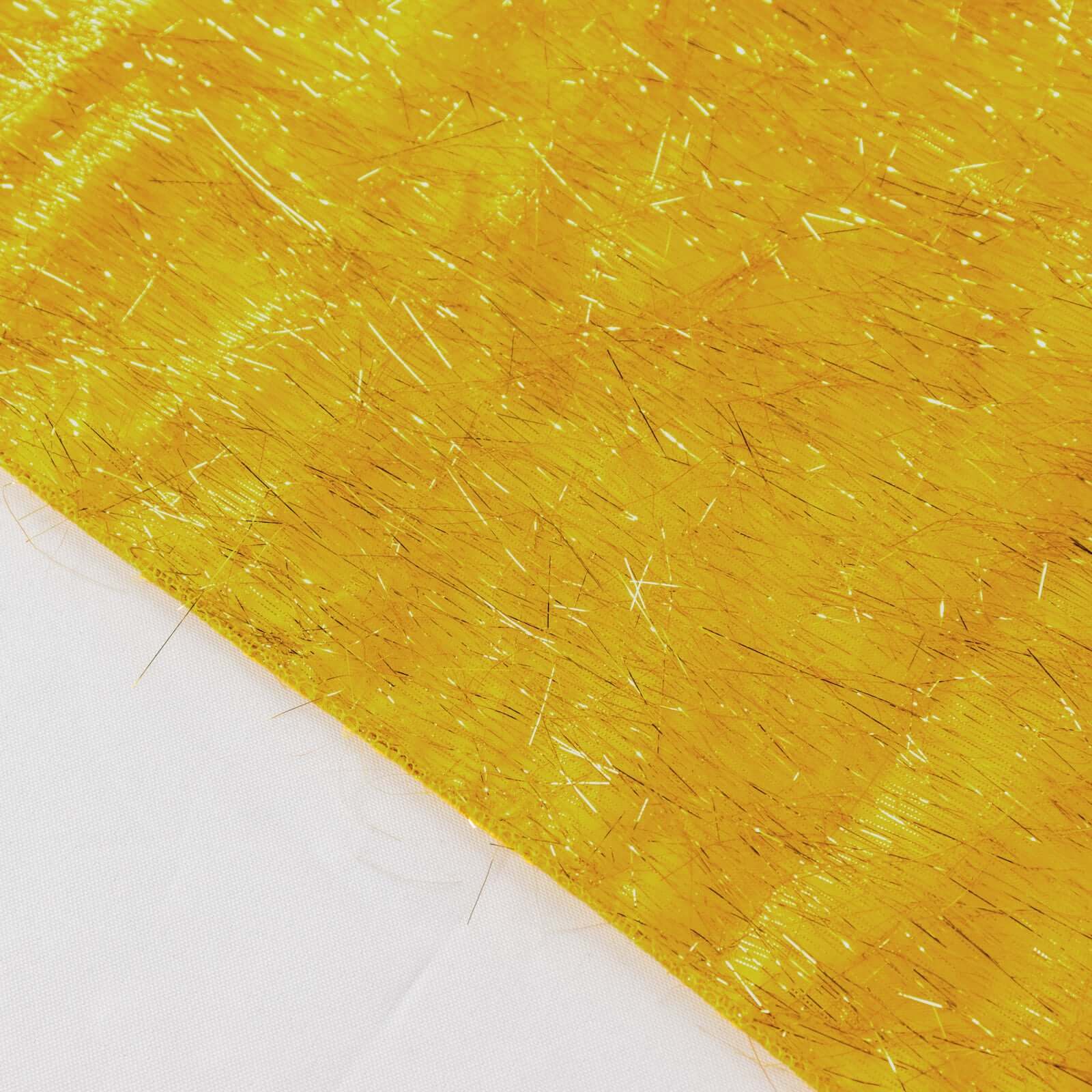 120-Inch Round Gold Polyester Tablecloth with Metallic Fringe for Weddings and Events