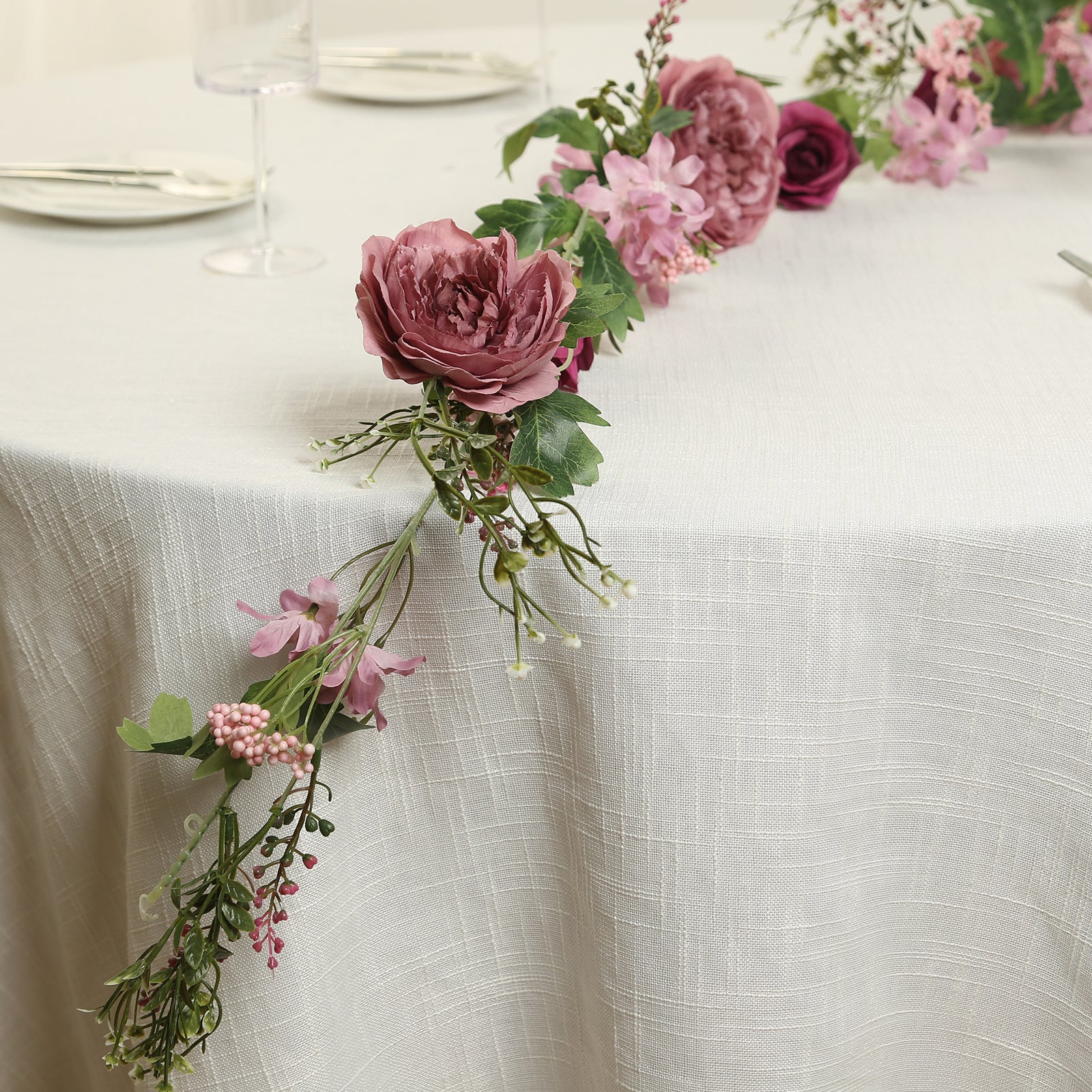 Hot! 6ft Dusty Rose Artificial Silk Peony & Rose Flower Garland