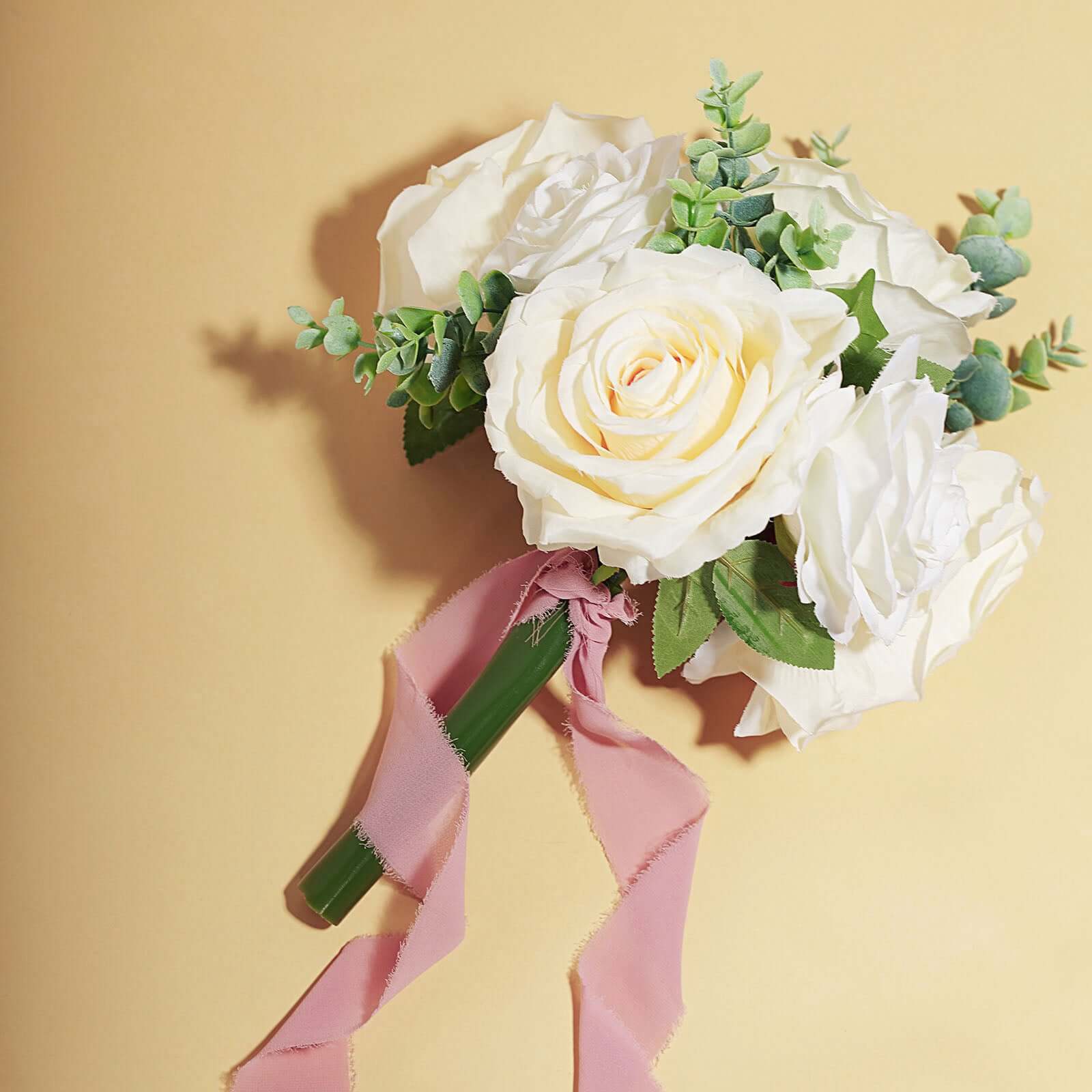 2-Pack 6yd Dusty Rose Silk-Like Chiffon Linen Ribbon Rolls - Ideal for Bouquets & Gift Wrapping