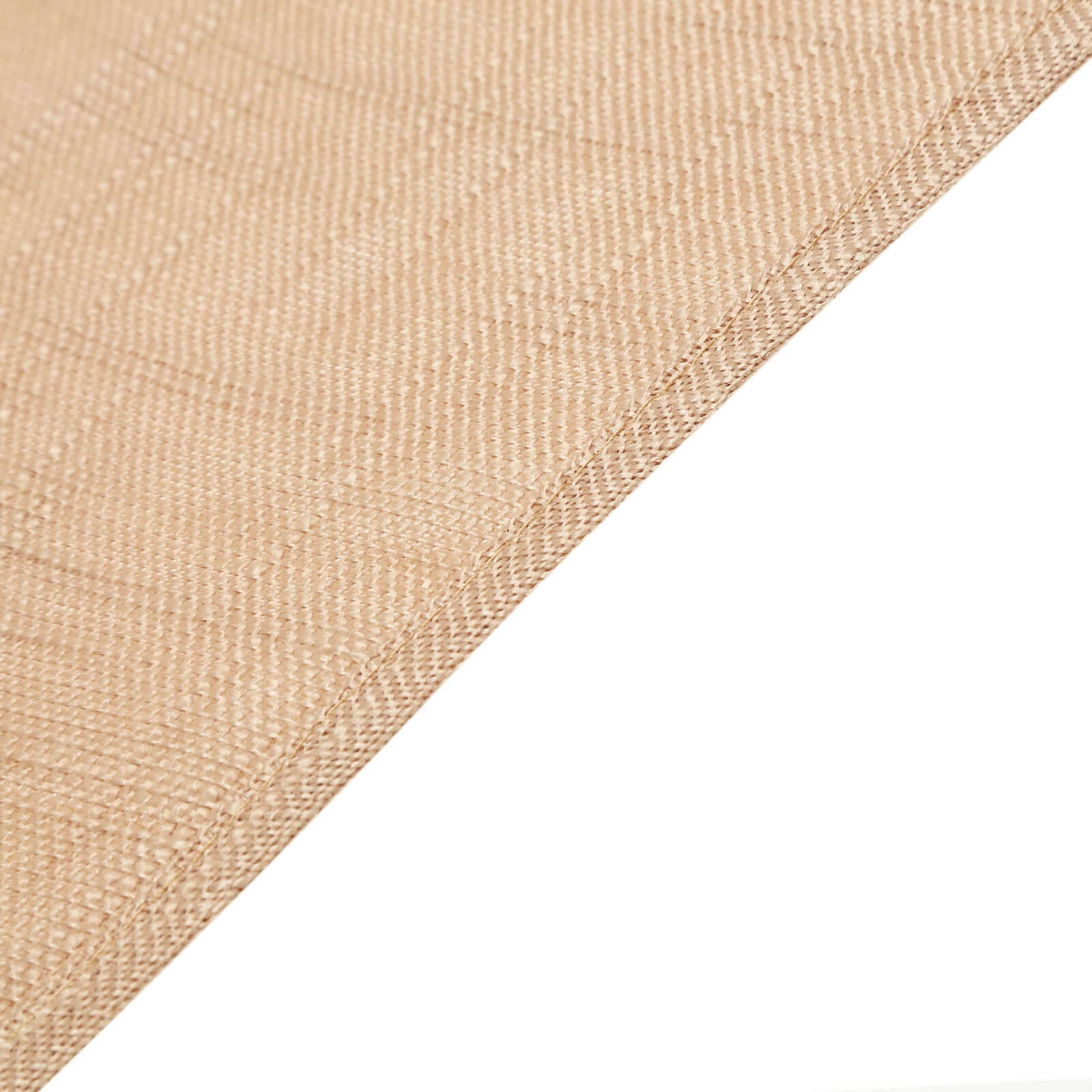 Premium Faux Linen 120" Round Wrinkle-Resistant Tablecloth - Natural