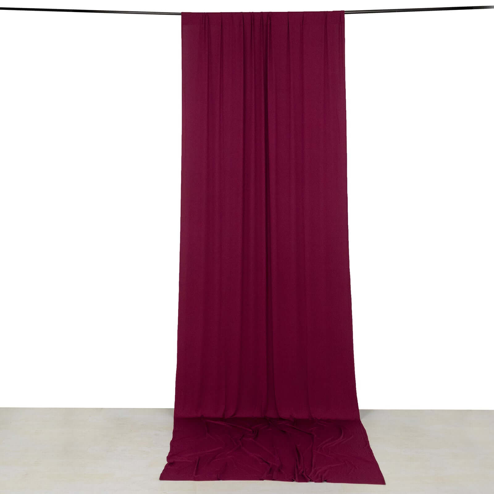 Premium Burgundy 4-Way Stretch Spandex Event Curtain Drapes - Wrinkle-Free Backdrop Panel, 5ft x 14ft