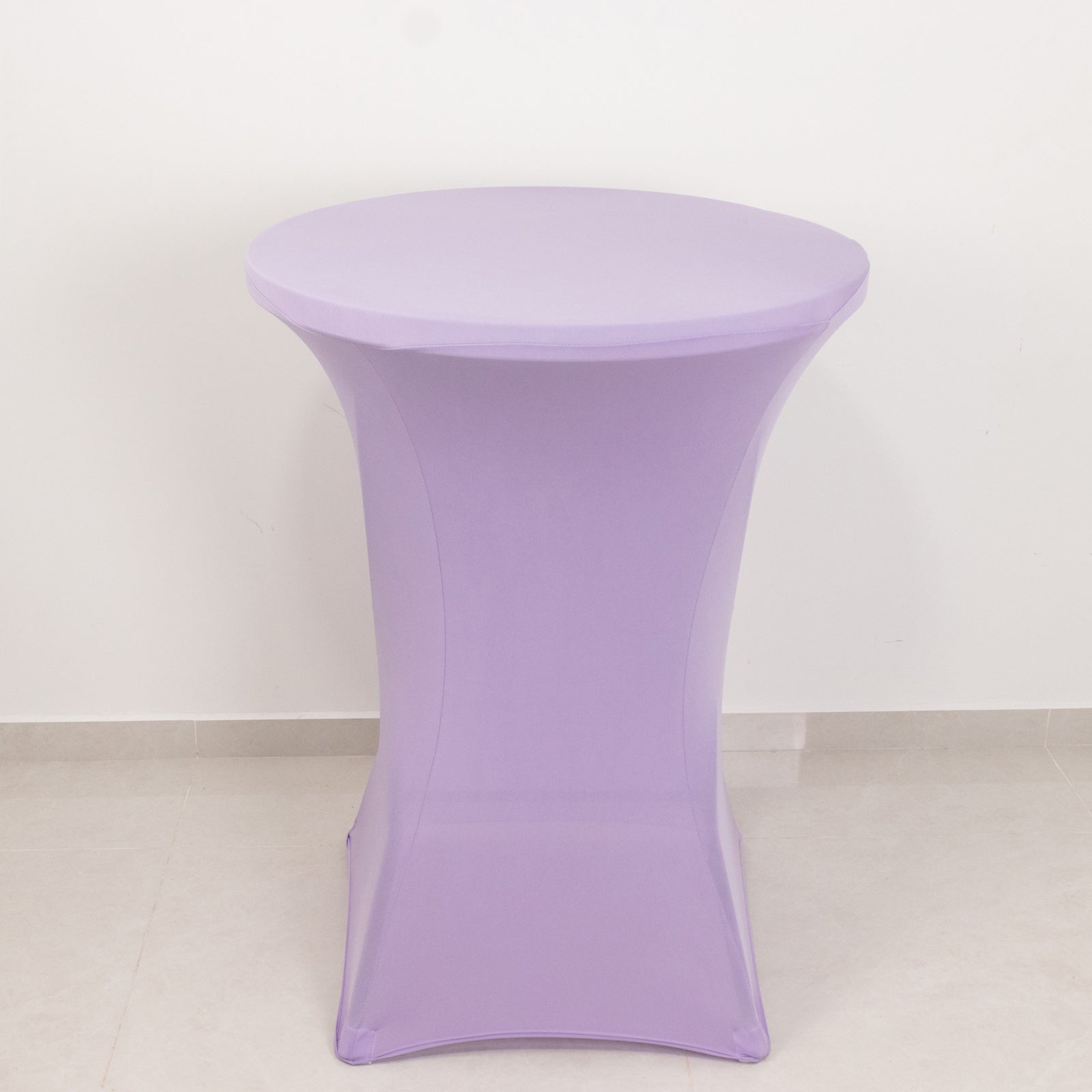 Lavender Lilac Spandex Stretch Fitted Cocktail Table Cover for 24 - 32 Dia Tables
