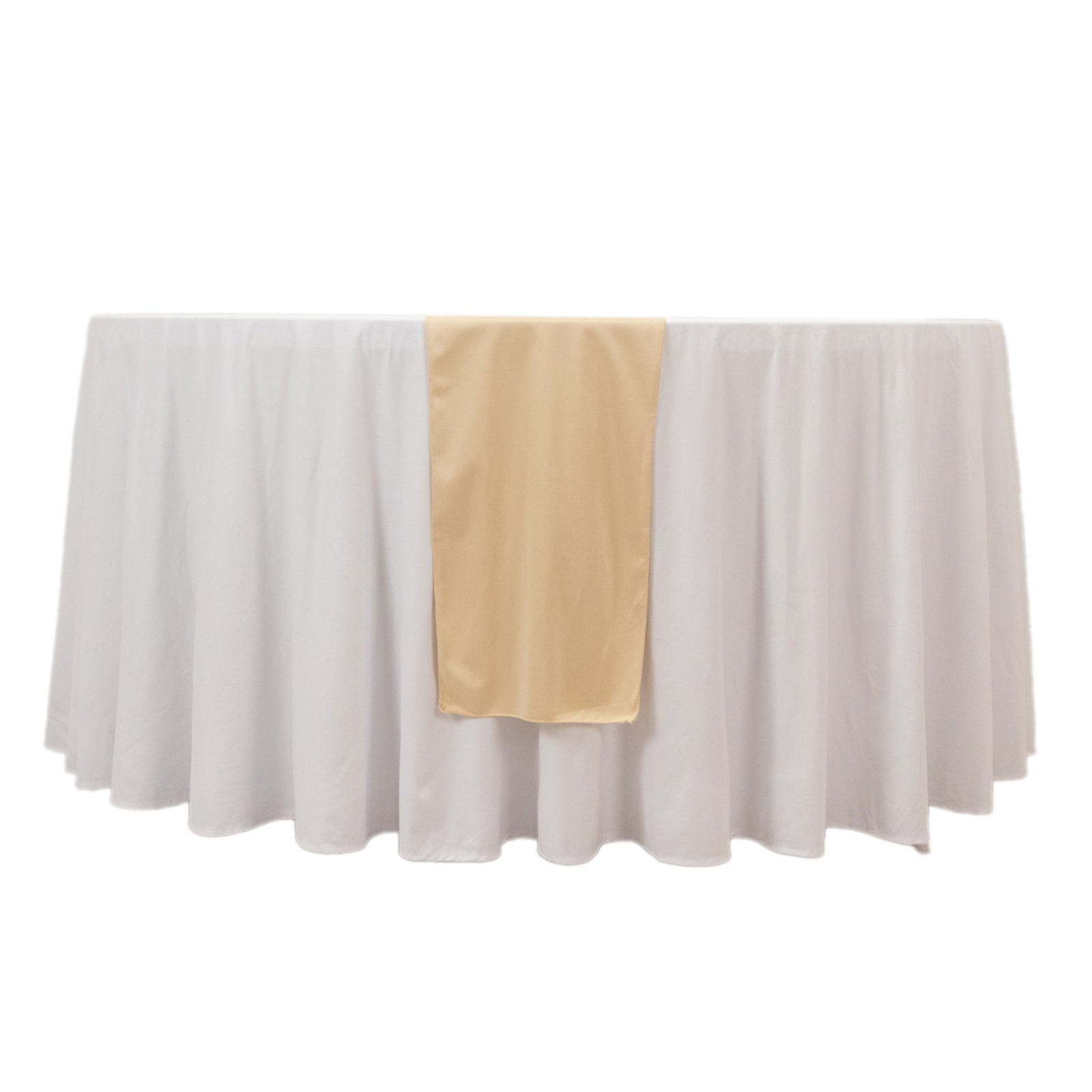Exclusive Premium Beige Scuba Polyester 12x108 Wrinkle-Free Table Runner for Events