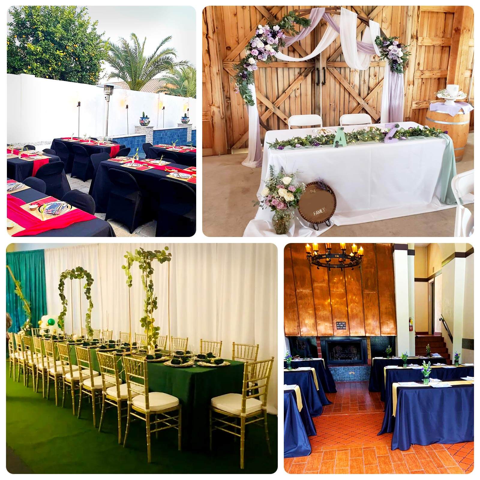 Premium Wrinkle-Free, Stain-Resistant White Scuba Tablecloth for Weddings & Parties