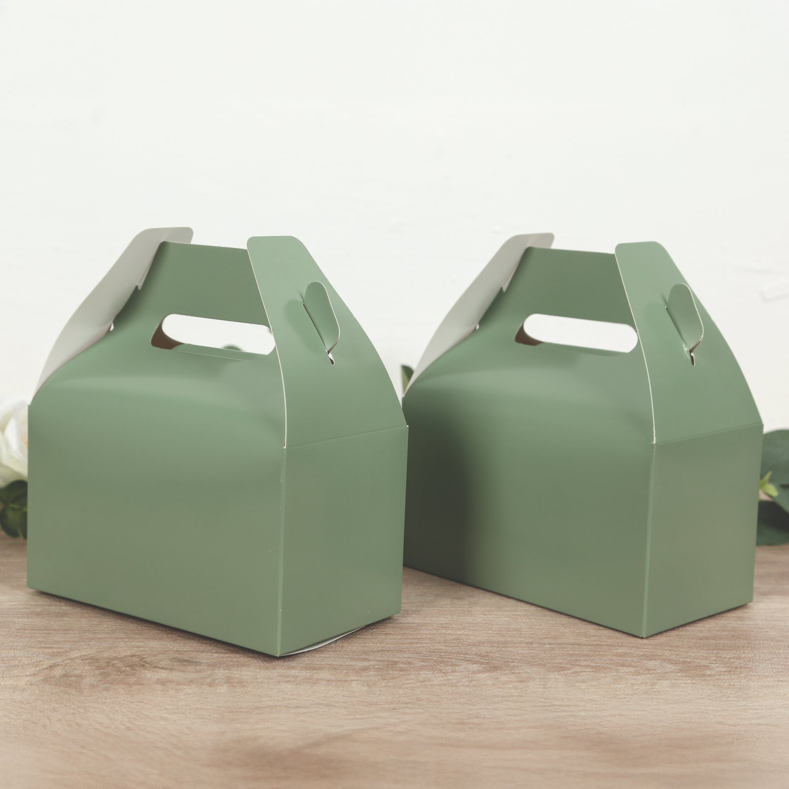 25-Pack Dusty Sage Green Party Candy Gift Tote Gable Boxes - Hot Sale!