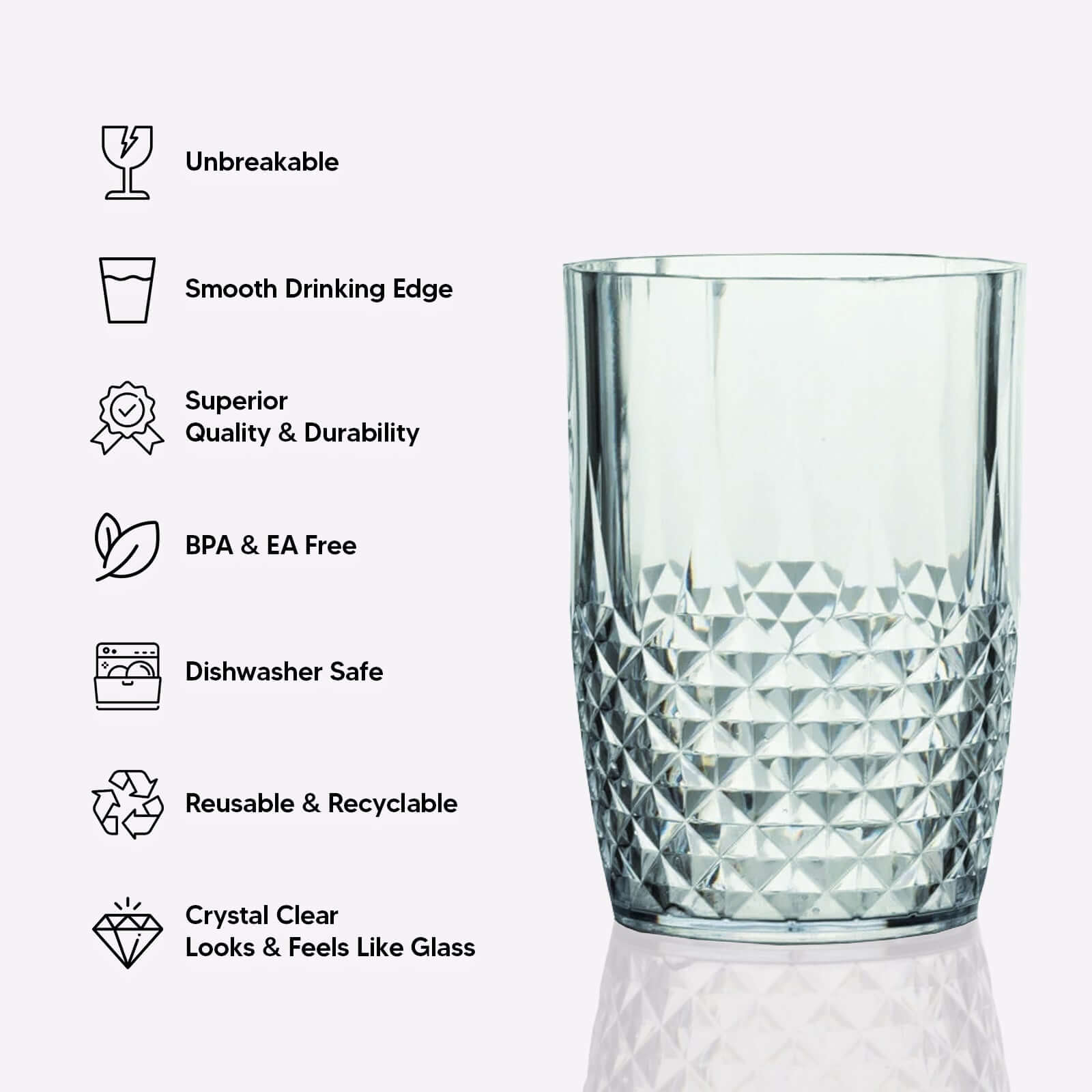 Hot Deal! 6-Pack Reusable 16oz Amber Gold Plastic Tumblers with Crystal Cut Style
