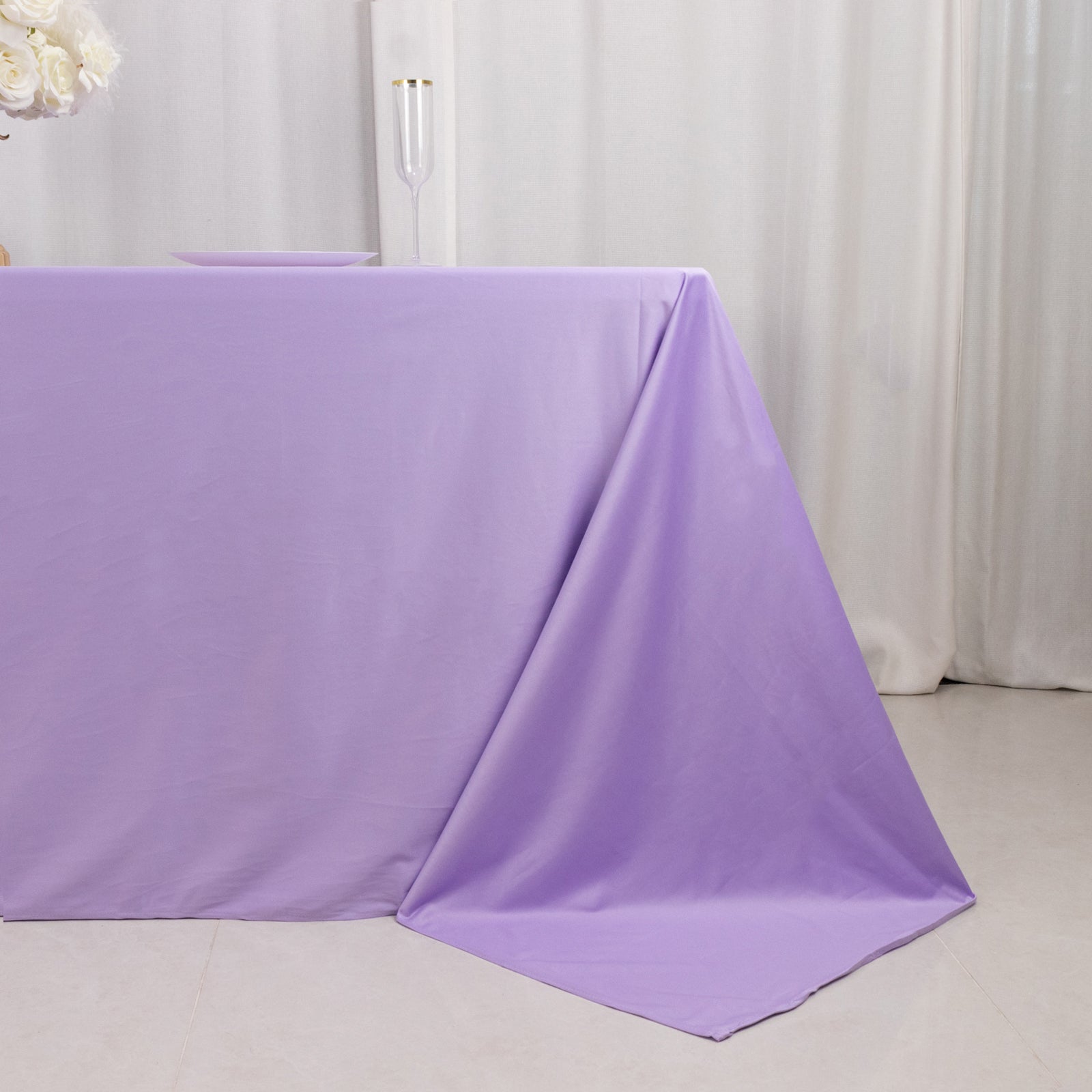 Lavender Lilac Premium Scuba Wrinkle-Free & Stain-Resistant 90x132 Rectangular Tablecloth