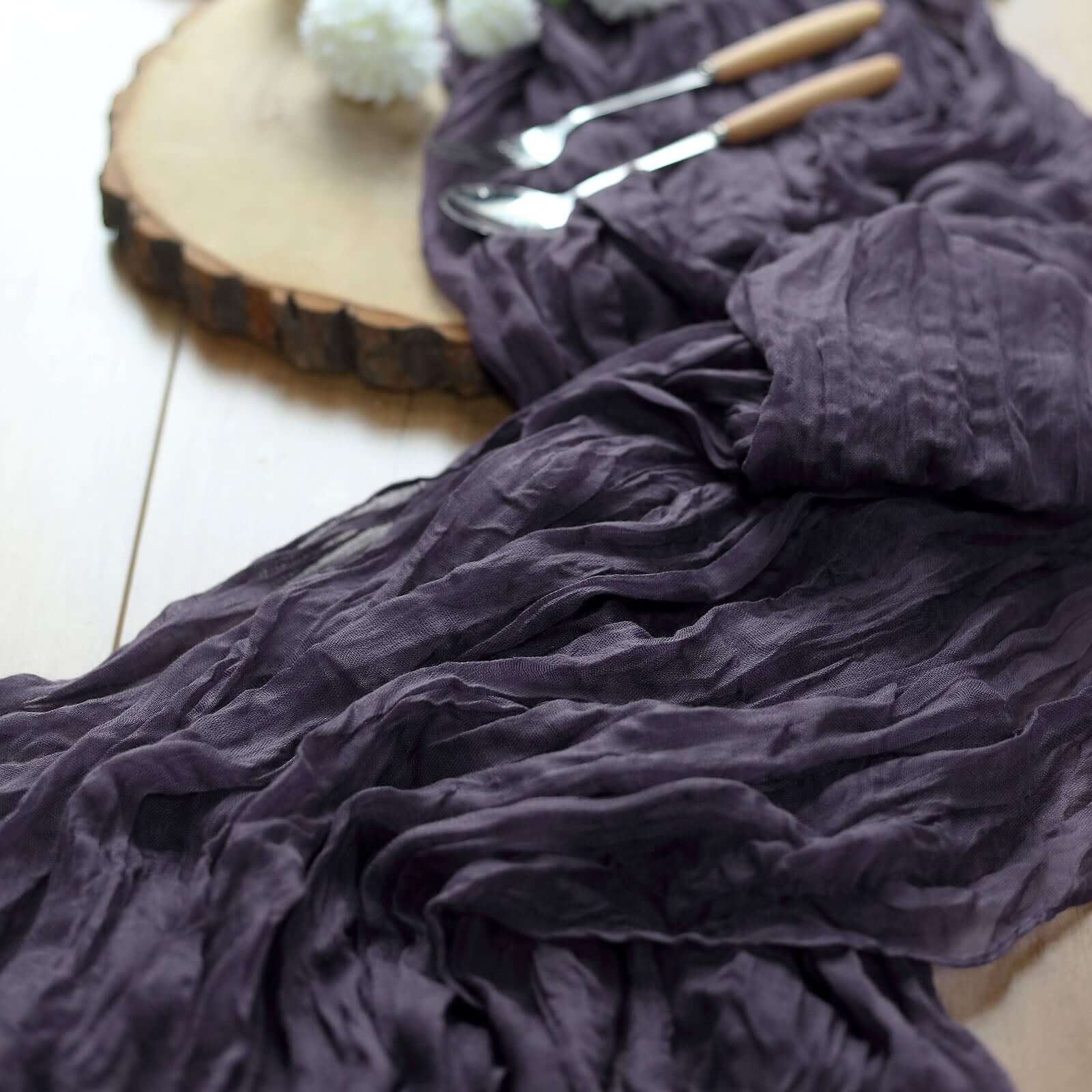 Limited Offer! Purple Gauze Cheesecloth 10ft Table Runner for Rustic Boho Decor