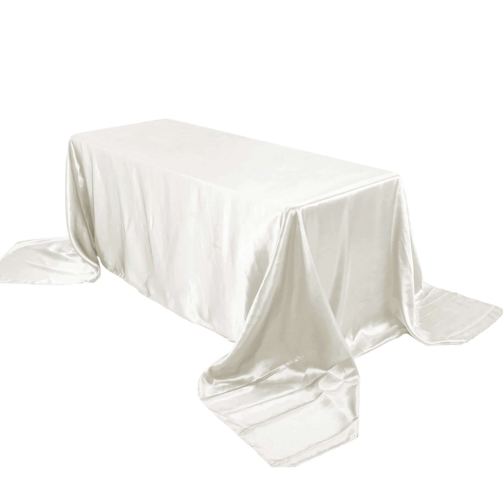 Ivory Seamless Satin Rectangular 90x156 Tablecloth for Various Events