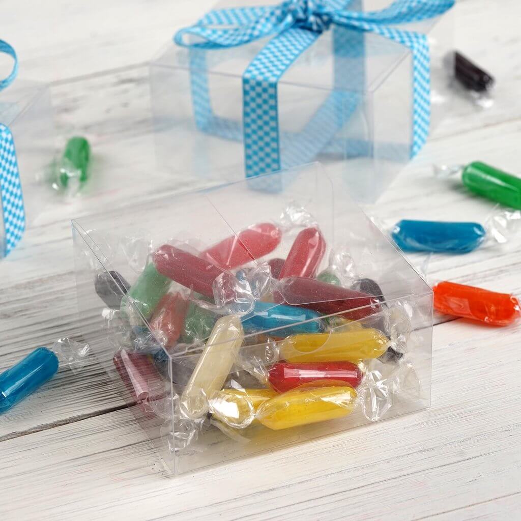 Get 25-Pack of 4x4x2 Clear PVC Cake and Cupcake Party Favor Gift Boxes for DIY Fun