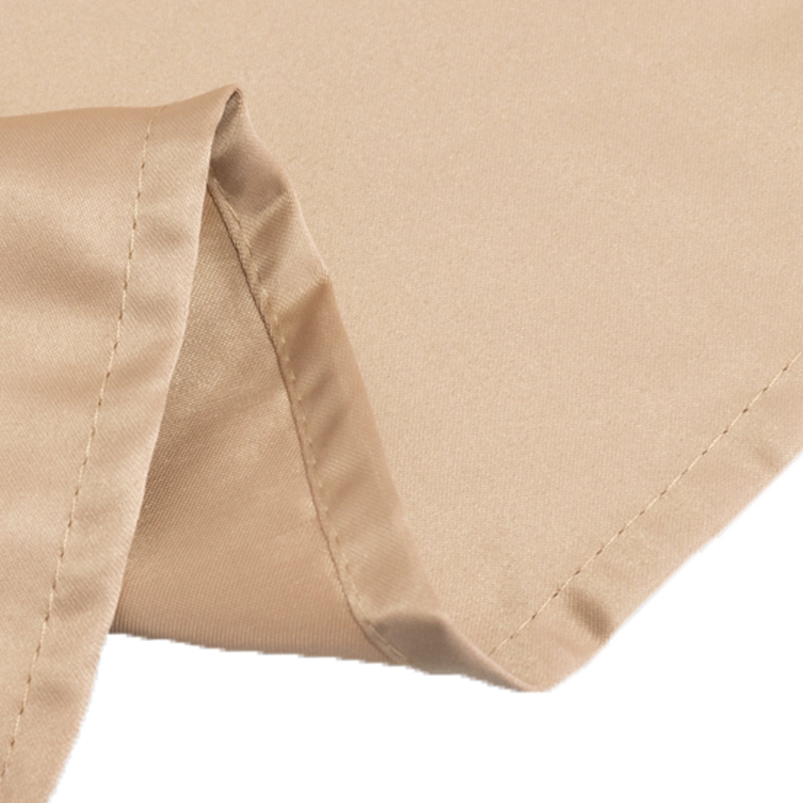 Exclusive Lamour Satin Nude 120" Round Seamless Tablecloth with Soft Sheen