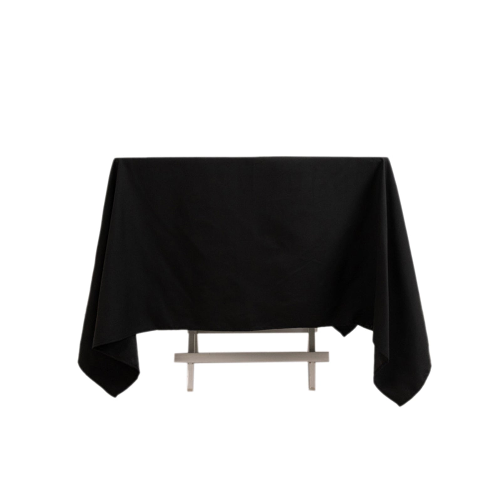 Black 70x70 Square Wrinkle-Resistant Cotton Blend Tablecloth for Events