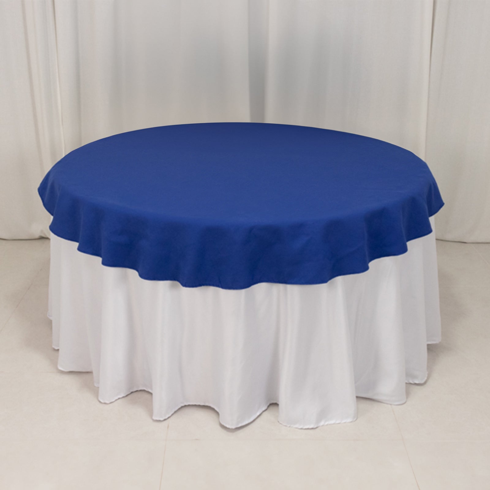 Exclusive Royal Blue 70" Cotton Blend Round Tablecloth - Wrinkle-Free and Ideal for Events