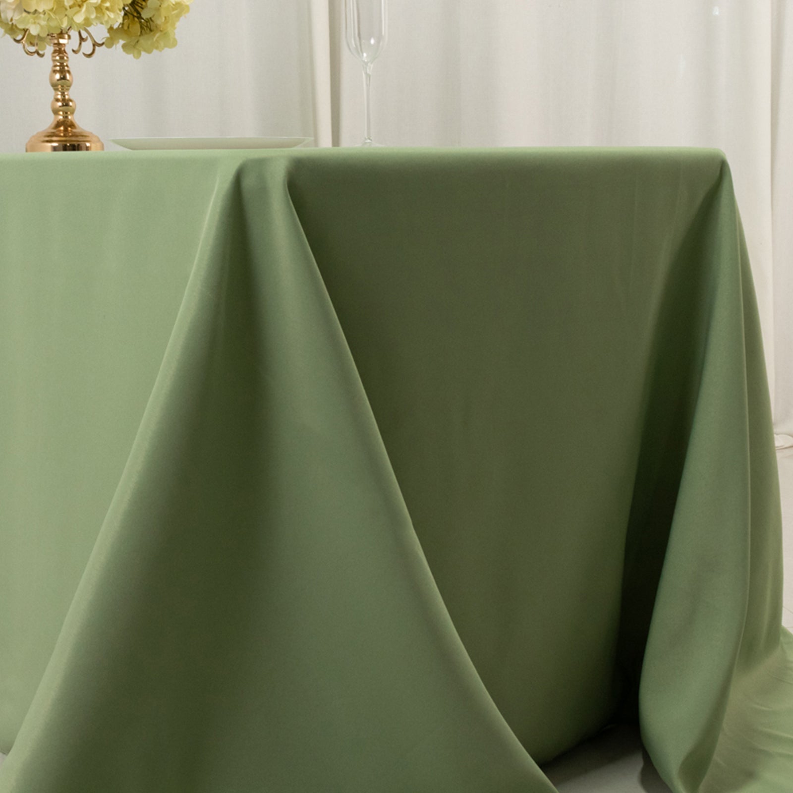 Exclusive Sage Green 90x132 Premium Polyester Seamless Tablecloth - Stain-Resistant