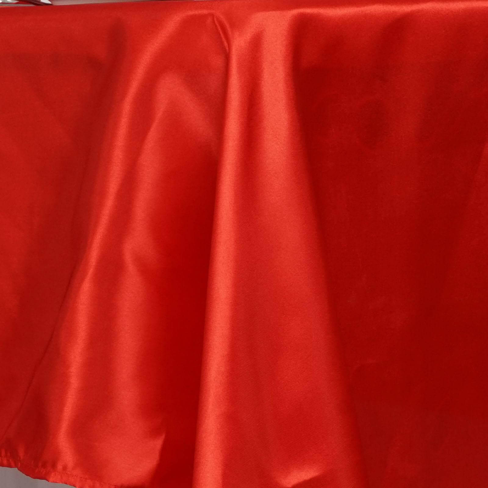 Hot Deal! Red Satin Rectangular Tablecloth 60x126 - Smooth and Shiny Table Cover
