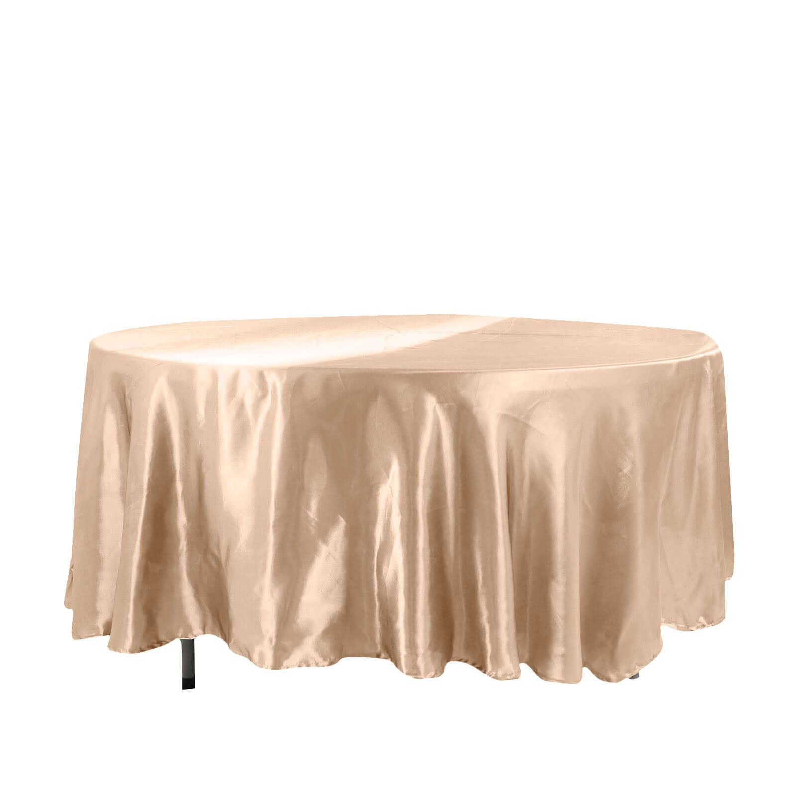 Special Offer! Nude Satin Round Tablecloth 108 Inches - Smooth and Lustrous Table Cover