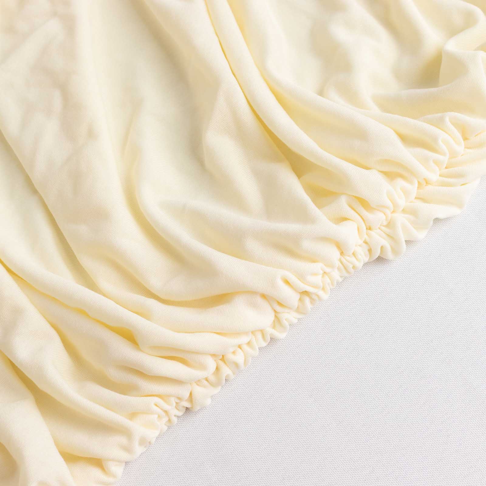 Premium Ivory Stretch Spandex Rouge Chair Cover for Banquet Chairs - Fitted Slip-On Style