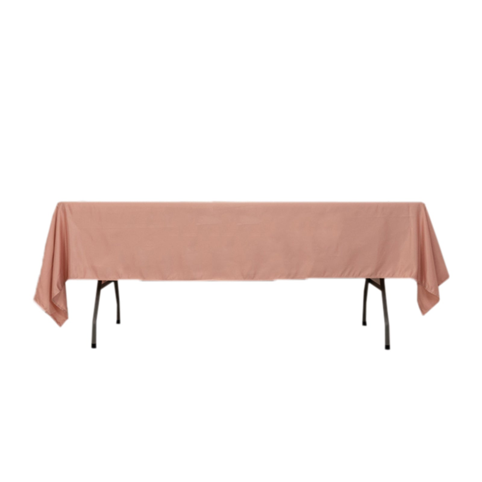 Lamour Satin Rectangle Tablecloth in Dusty Rose - Durable & Soft, Ideal for Events