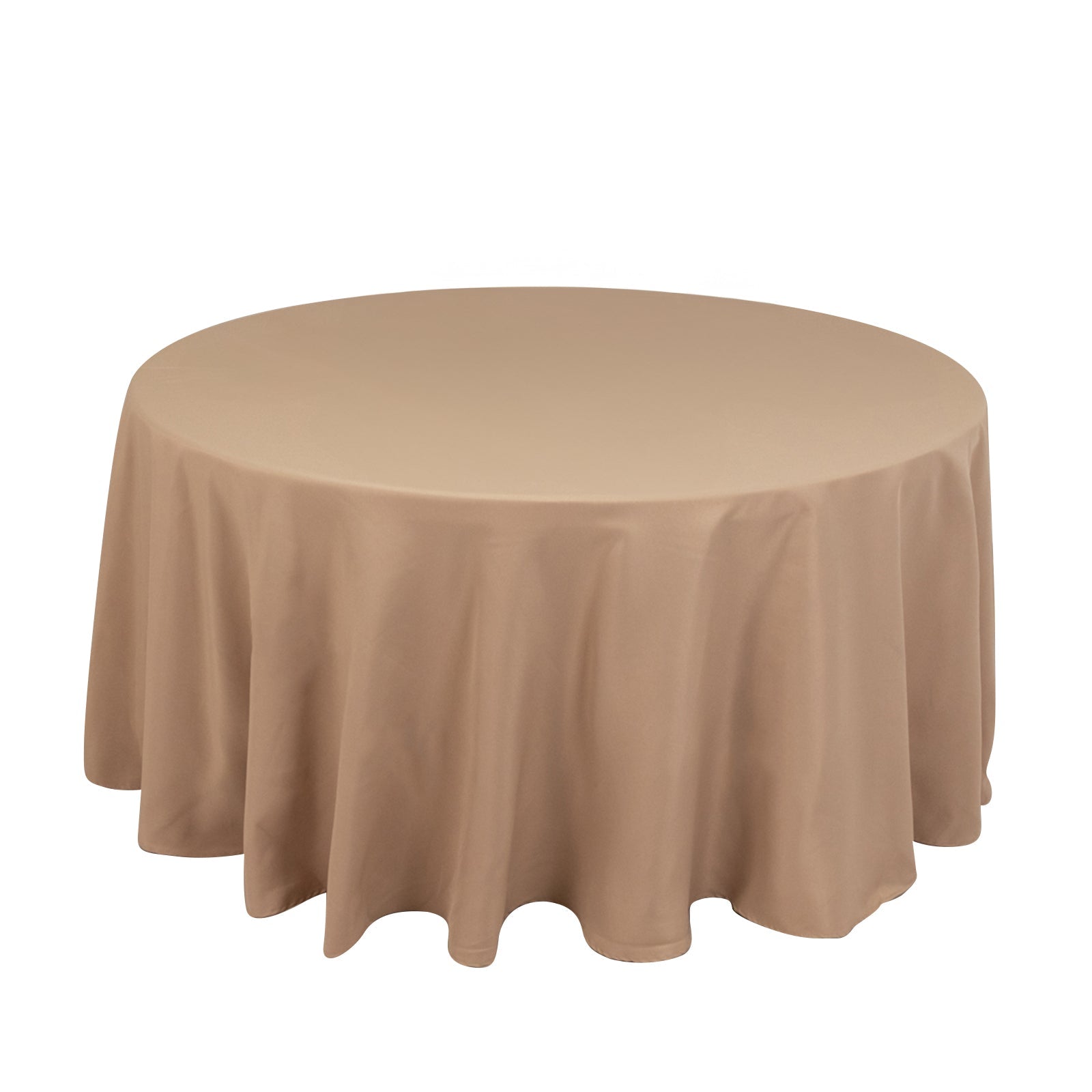 Exclusive 120' Dia. Nude Premium Polyester Round Tablecloth - 220GSM Seamless & Wrinkle-Resistant