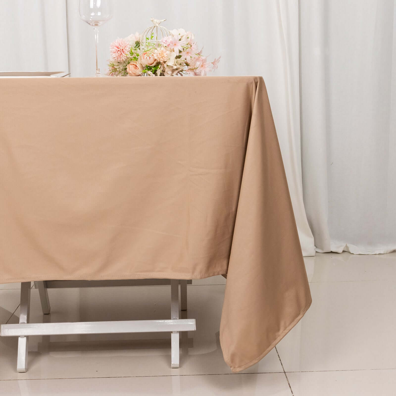 Nude Premium 70x70 Wrinkle-Free & Stain-Resistant Scuba Square Tablecloth