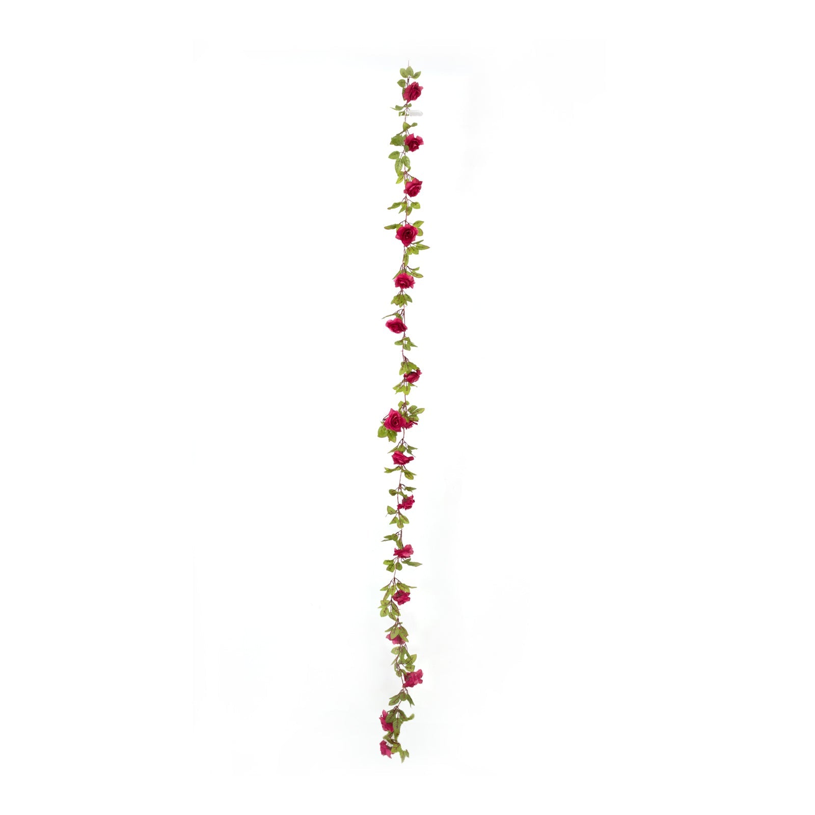 Hot Sale! 7-Foot LED Red Silk Rose Flower Garland with 20 Warm White Battery-Operated Lights