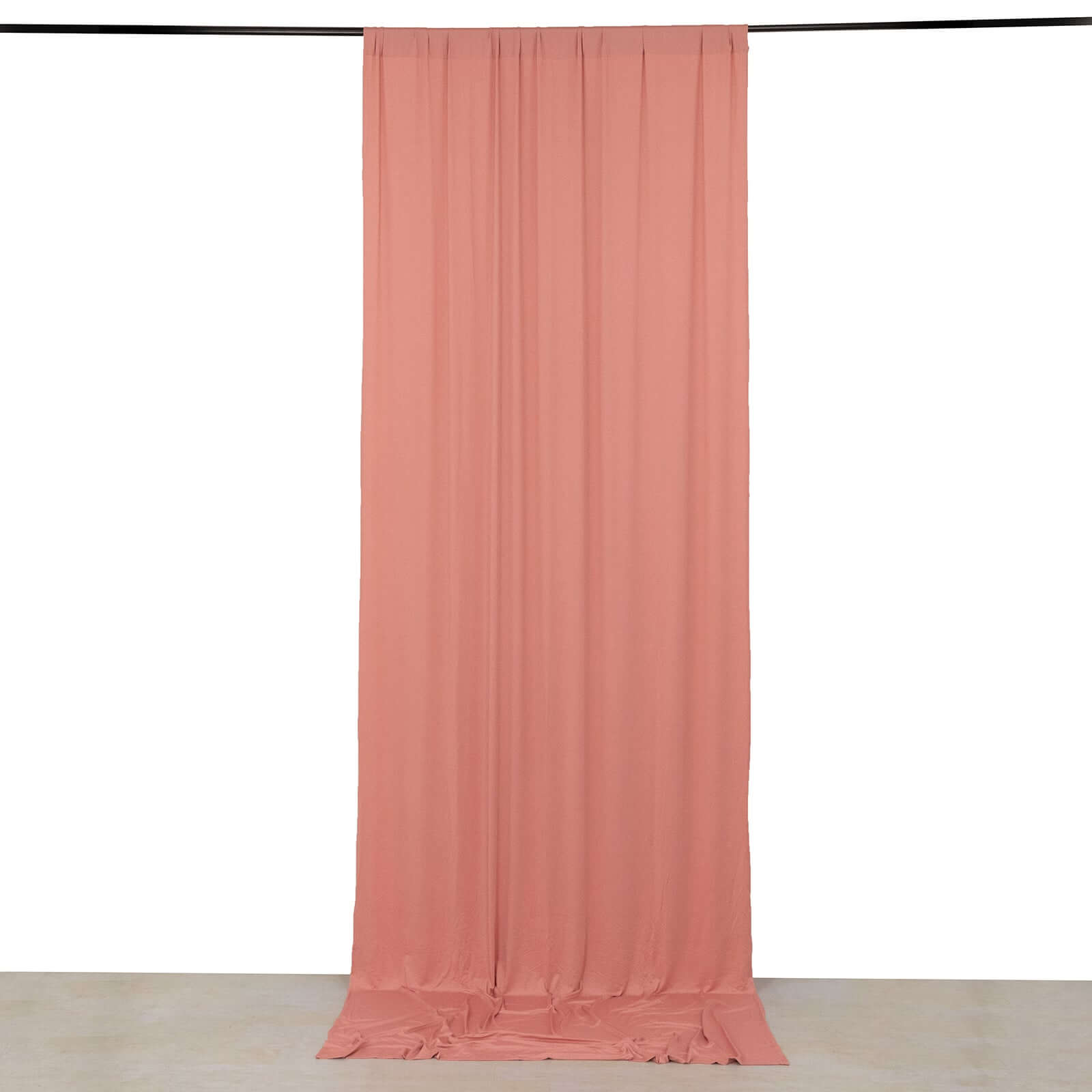 Wrinkle-Free Dusty Rose 4-Way Stretch Spandex Event Curtain, 5ft x 12ft with Rod Pockets