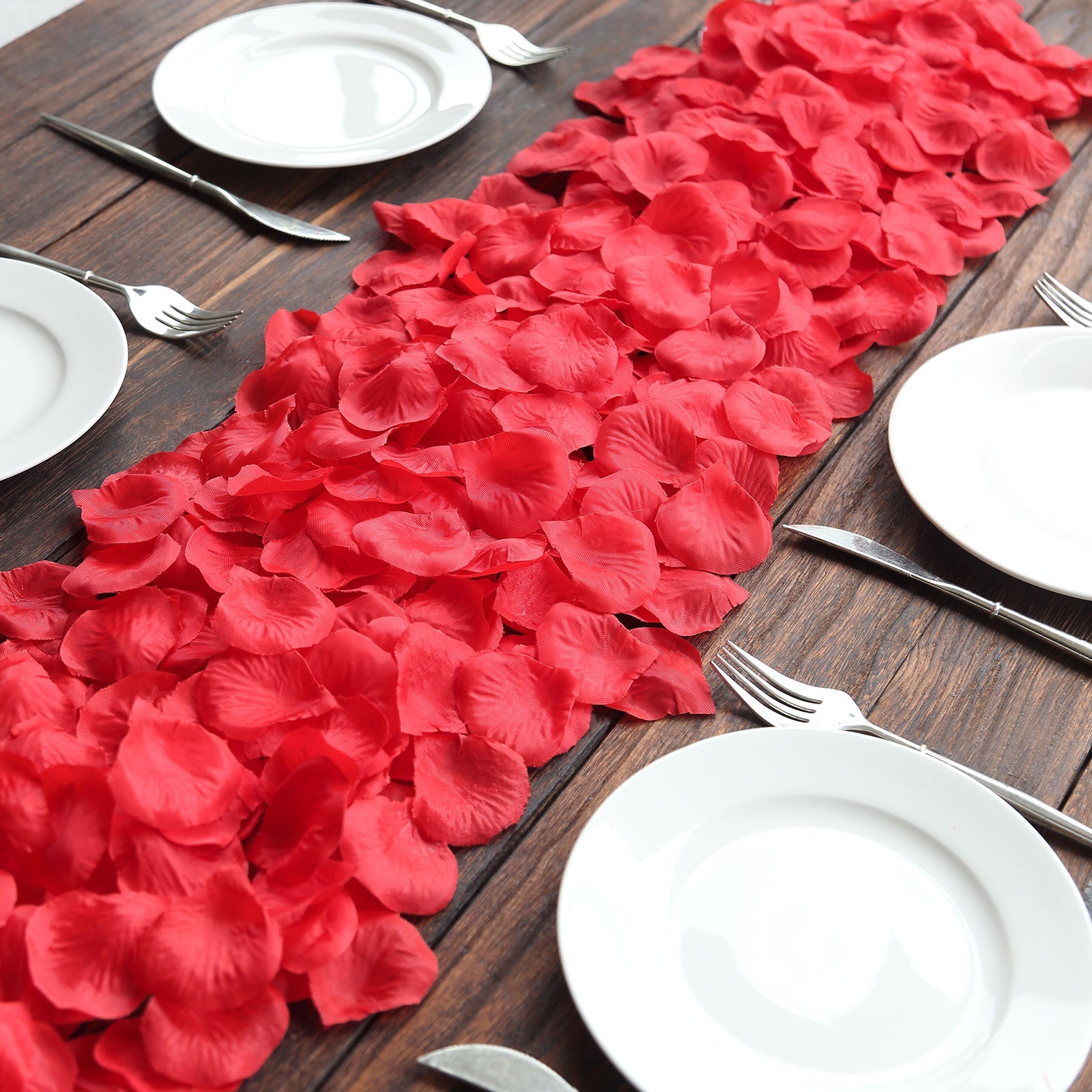 500-Pack Red Silk Rose Petal Confetti - Ideal for Table & Floor Decor