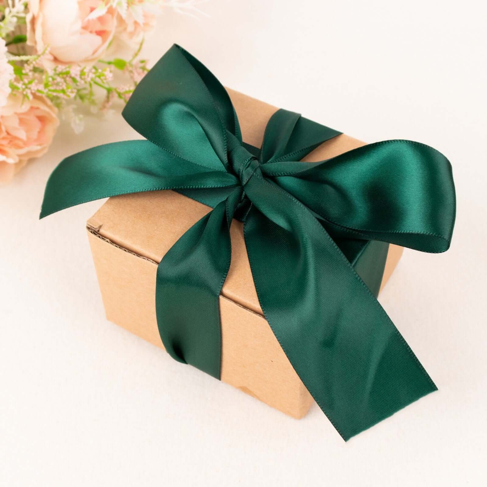 Hot Sale! 50-Yard 1.5-Inch Hunter Emerald Green Single-Face Decorative Polyester Satin Ribbon
