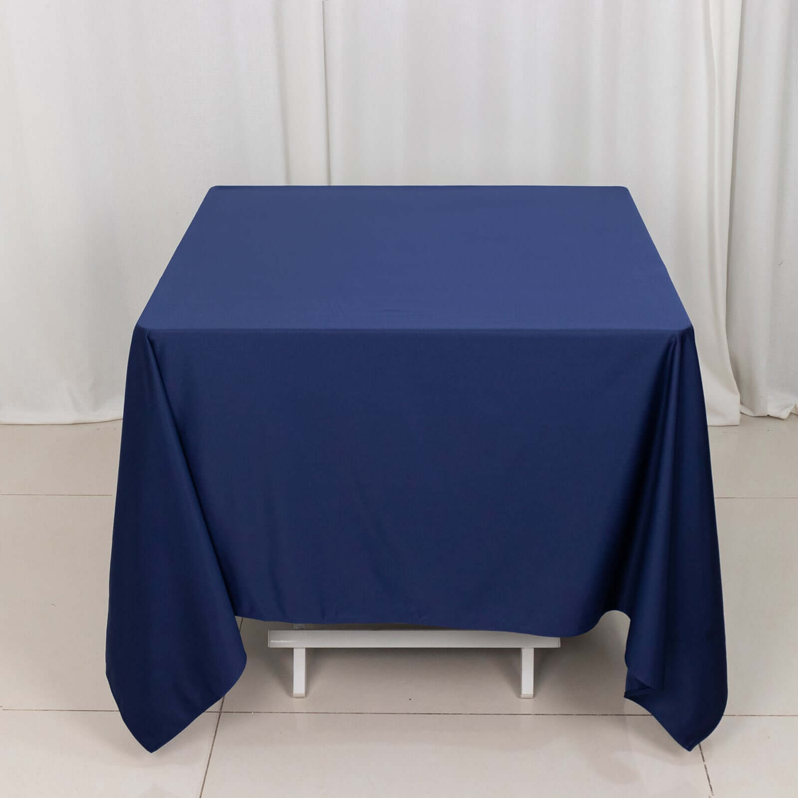 Navy Blue Premium 70x70 Scuba Square Tablecloth - Anti - Wrinkle & Stain - Resistant