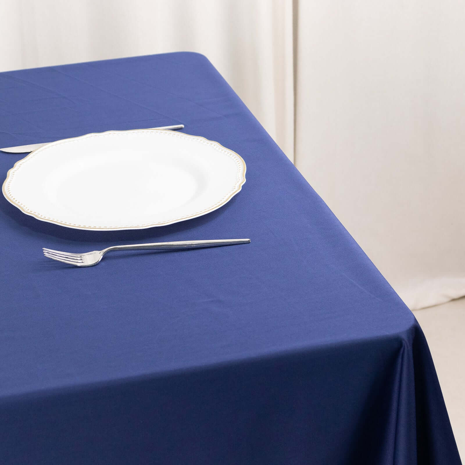 Hot Deal! Navy Blue Premium Scuba 54x54 Square Tablecloth - Wrinkle & Stain Resistant